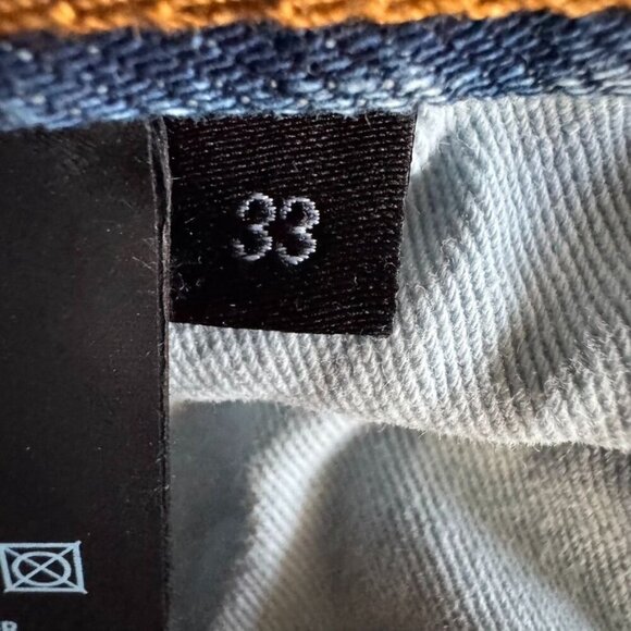 Mod9  Mod7 High Rise Light Blue Acid Wash Wide Straight Leg Unisex Jeans Size 33 - Picture 10 of 12